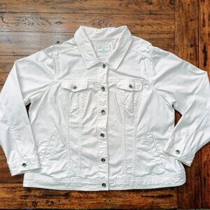 SONOMA White Denim Jacket. Plus Size 1X